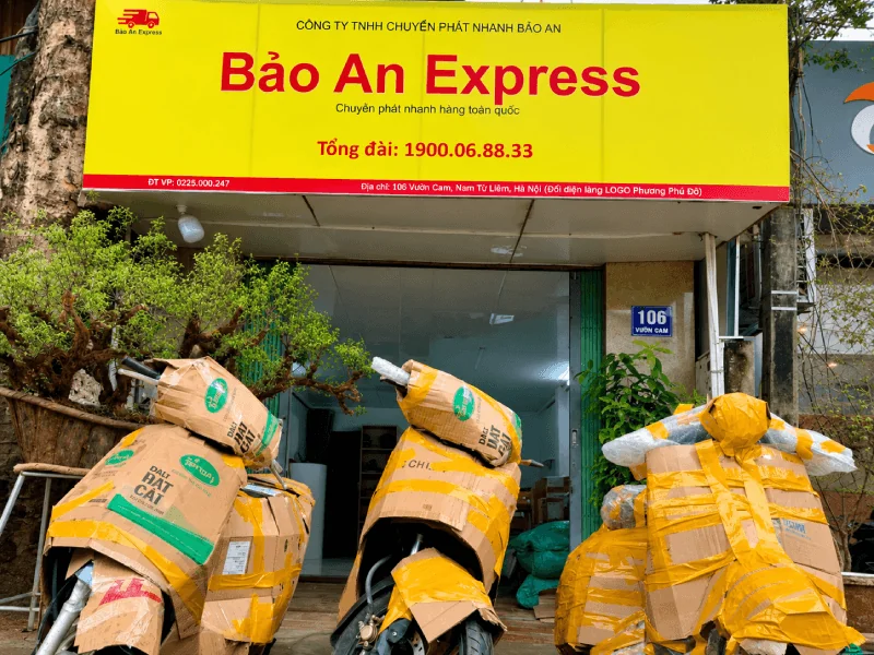 Bảo An Express: Gửi Hàng Nặng, Cồng Kềnh & Xe Máy Bảo An gửi xe máy bọc xe chuẩn